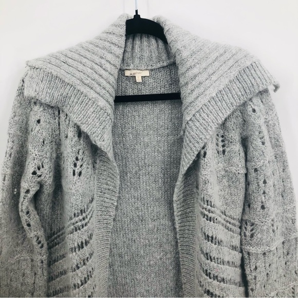 Mystree Women’s gray. duster sweater, calf length grey Size‎ large - Picture 3 of 14